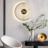 Modern Minimalist Clock Design LED Wall Lamp Warm White Indoor Sconce Lighting for Bedroom and Living Room