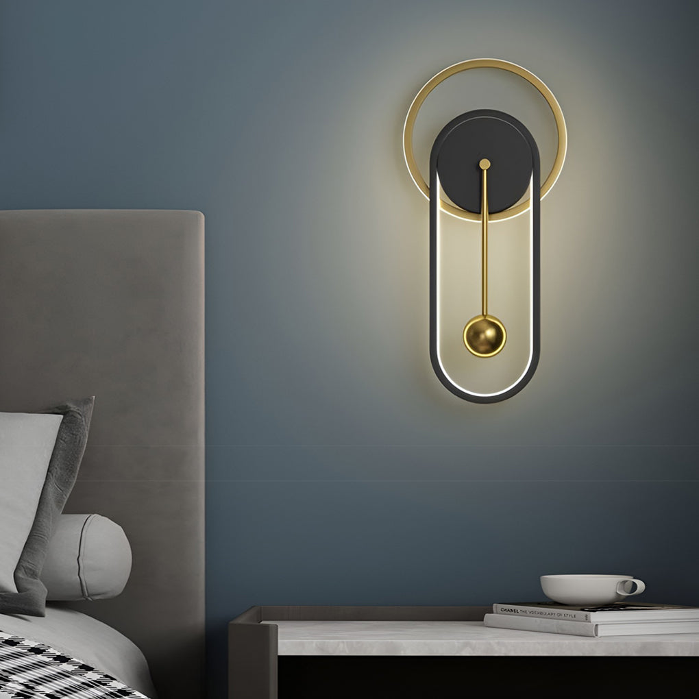 Modern Minimalist Clock Design LED Wall Lamp Warm White Indoor Sconce Lighting for Bedroom and Living Room