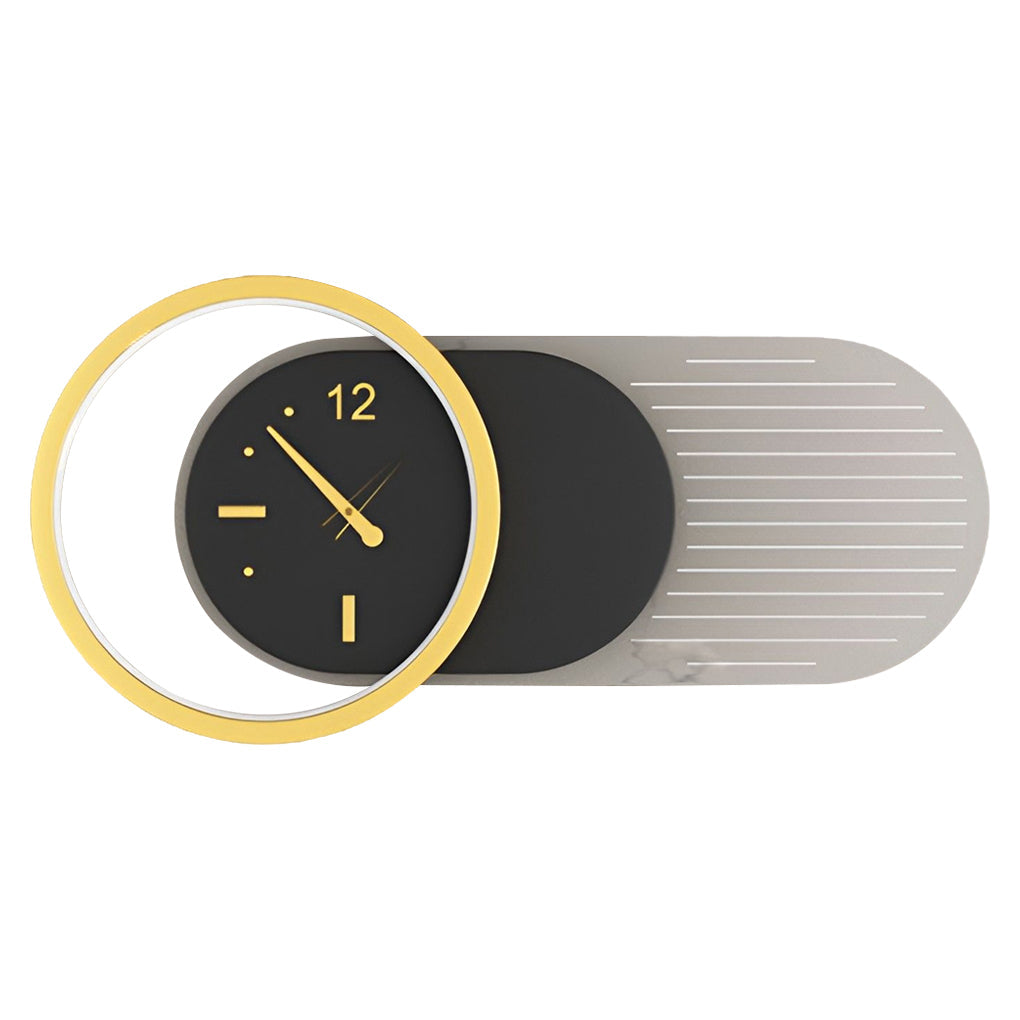 Modern Minimalist Clock Design LED Wall Lamp Warm White Indoor Sconce Lighting for Bedroom and Living Room