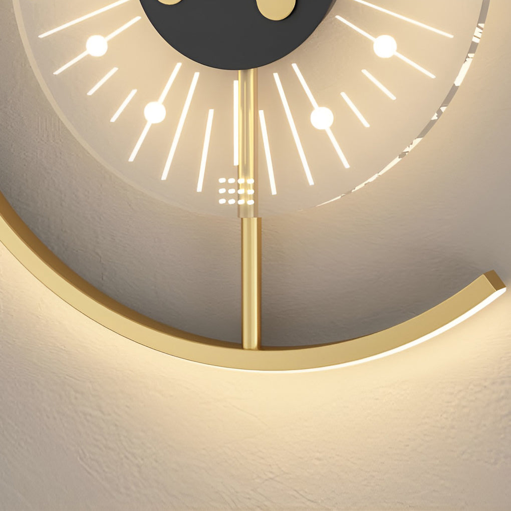 Modern Minimalist Clock Design LED Wall Lamp Warm White Indoor Sconce Lighting for Bedroom and Living Room
