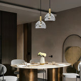 Modern Minimalist Copper Pendant Light with Crystal Shade LED Hanging Lamp for Bedroom