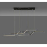 Modern Minimalist Curved Wave LED Pendant Light Linear Dining Room Island Chandelier Lighting