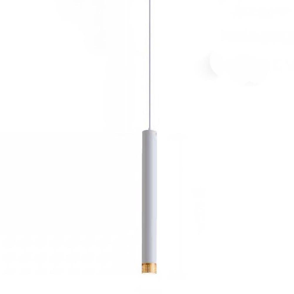 Modern Minimalist Cylinder LED Pendant Light Slender Metal Island Hanging Lighting