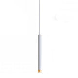 Modern Minimalist Cylinder LED Pendant Light Slender Metal Island Hanging Lighting