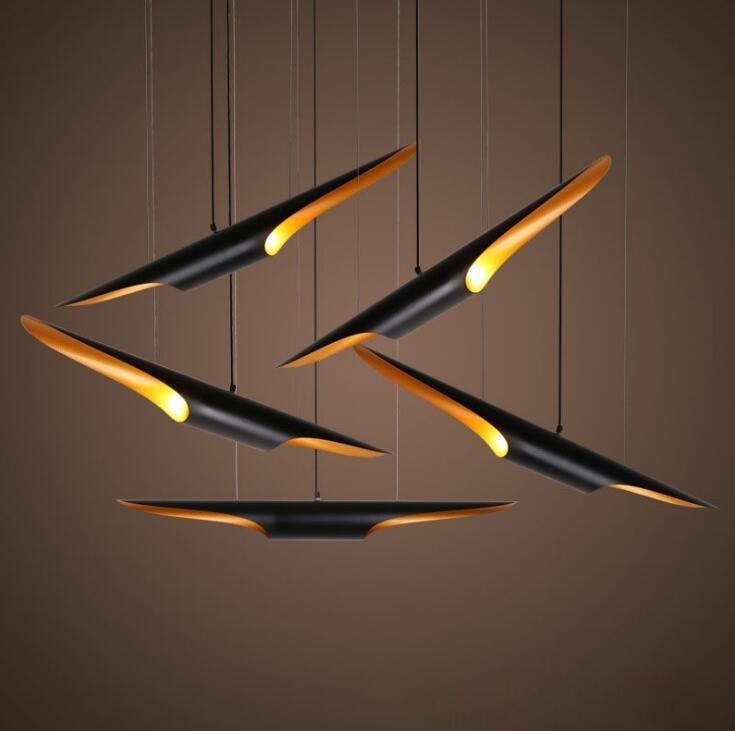 Modern Minimalist Cylindrical Pipe Pendant Light in Matte Black and Gold Finish