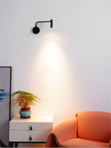 Modern Minimalist Disc LED Wall Sconce Set with Adjustable Pivoting Arm for Bedside Reading