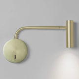 Modern Minimalist Disc LED Wall Sconce Set with Adjustable Pivoting Arm for Bedside Reading