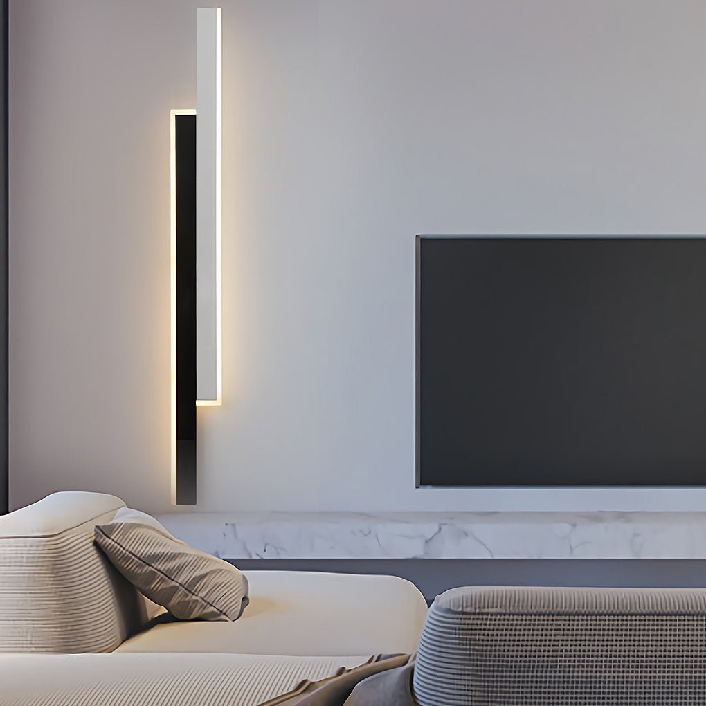 Modern Minimalist Double Linear LED Wall Sconce Nordic Long Strip Lighting for Hallways and Bedside