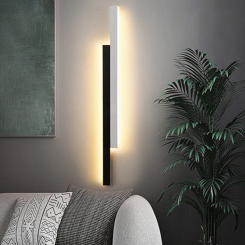 Modern Minimalist Double Linear LED Wall Sconce Nordic Long Strip Lighting for Hallways and Bedside
