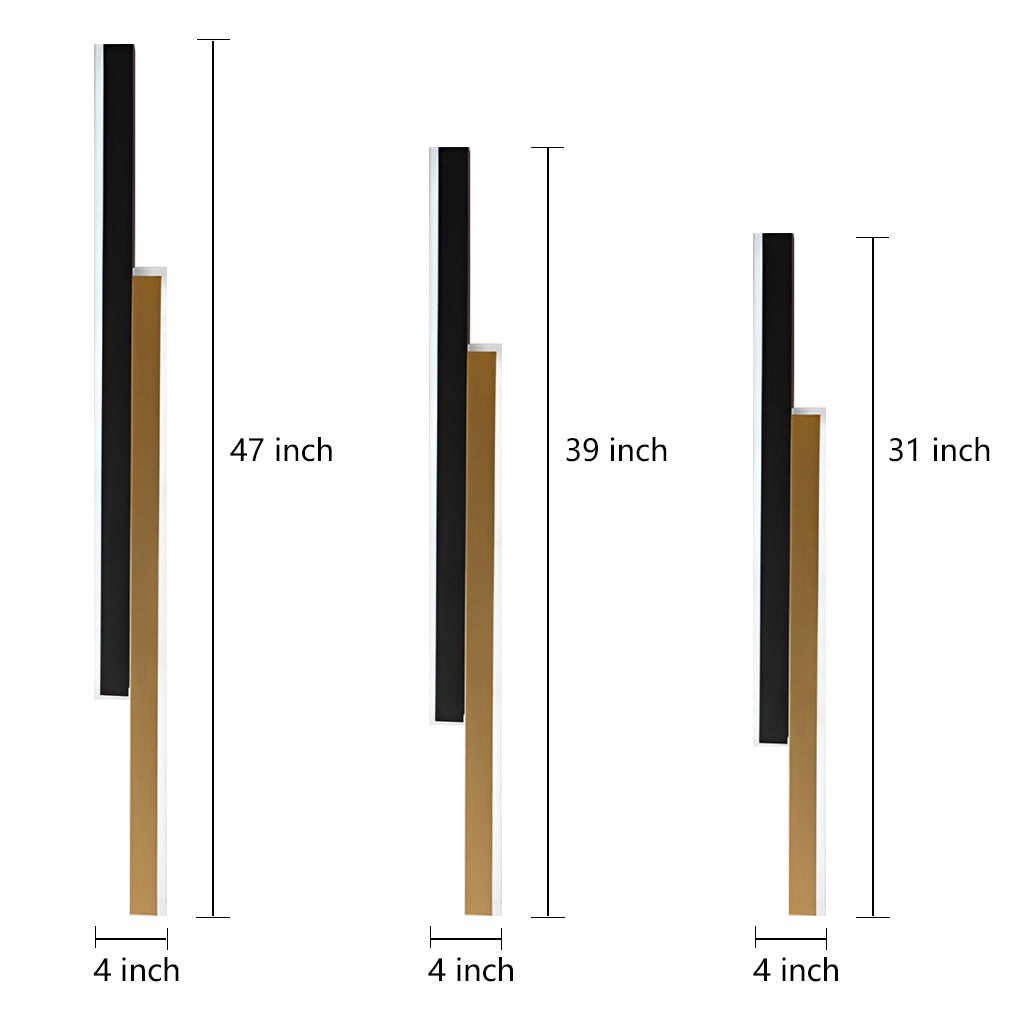 Modern Minimalist Double Linear LED Wall Sconce Nordic Long Strip Lighting for Hallways and Bedside