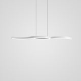 Modern Minimalist Double Wave LED Pendant Light Metal Island Dining Chandelier 2 Lights