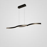 Modern Minimalist Double Wave LED Pendant Light Metal Island Dining Chandelier 2 Lights