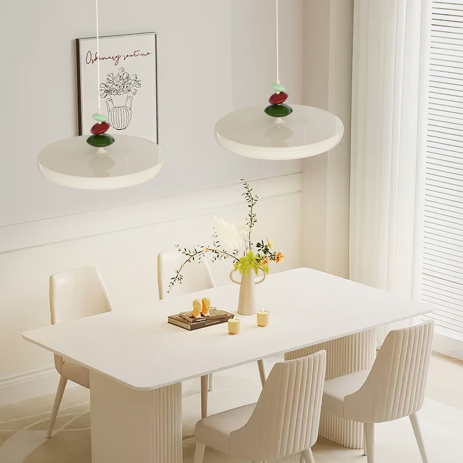 Modern Minimalist Geometric LED Pendant Light with Balanced Circular Frame Design