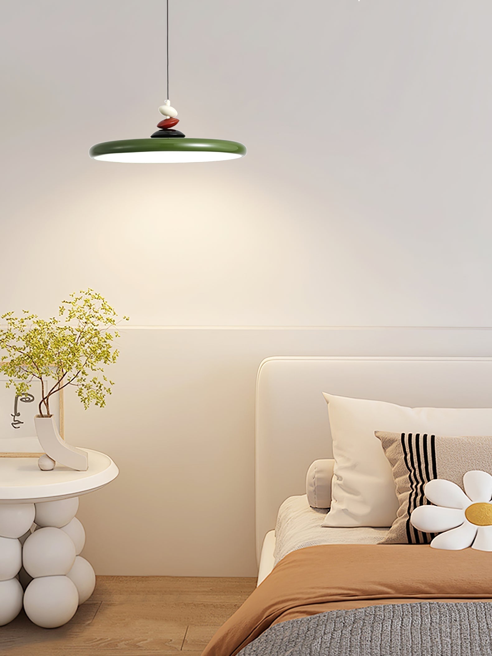 Modern Minimalist Geometric LED Pendant Light with Balanced Circular Frame Design