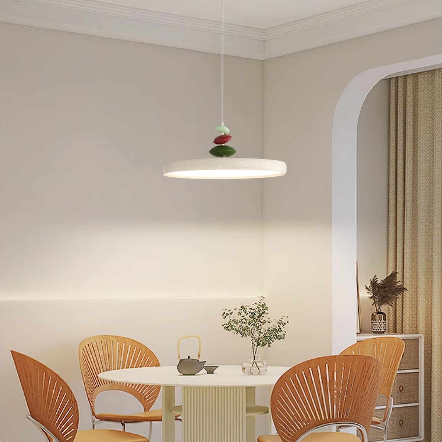 Modern Minimalist Geometric LED Pendant Light with Balanced Circular Frame Design