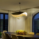 Modern Minimalist Giorgio Curving Disc LED Pendant Light with Adjustable Hanging Height