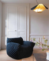 Modern Minimalist Giorgio Curving Disc LED Pendant Light with Adjustable Hanging Height