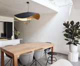 Modern Minimalist Giorgio Curving Disc LED Pendant Light with Adjustable Hanging Height