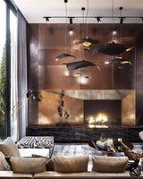 Modern Minimalist Giorgio Curving Disc LED Pendant Light with Adjustable Hanging Height
