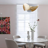 Modern Minimalist Giorgio Curving Disc LED Pendant Light with Adjustable Hanging Height