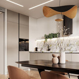 Modern Minimalist Giorgio Curving Disc LED Pendant Light with Adjustable Hanging Height