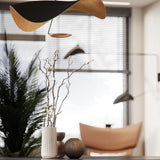 Modern Minimalist Giorgio Curving Disc LED Pendant Light with Adjustable Hanging Height