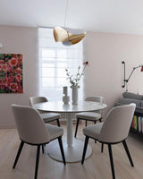 Modern Minimalist Giorgio Curving Disc LED Pendant Light with Adjustable Hanging Height