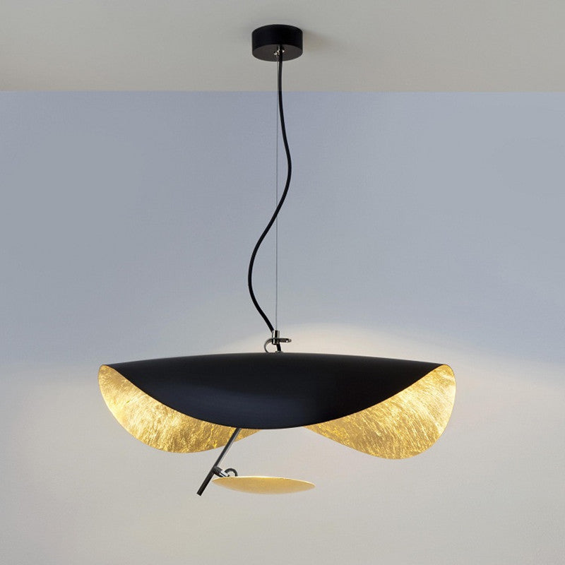 Modern Minimalist Giorgio Curving Disc LED Pendant Light with Adjustable Hanging Height