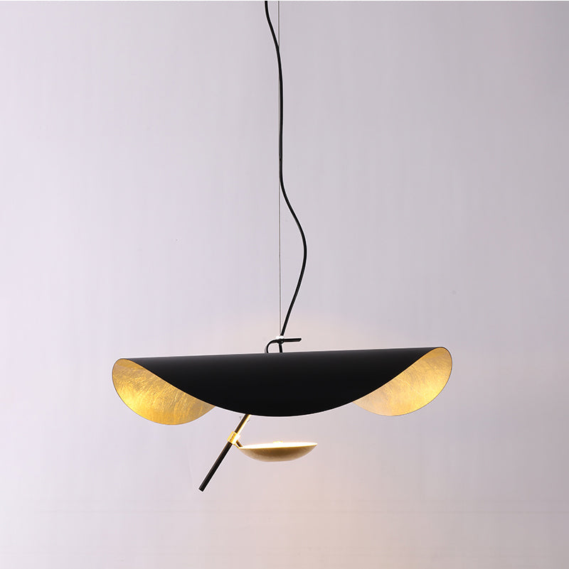 Modern Minimalist Giorgio Curving Disc LED Pendant Light with Adjustable Hanging Height