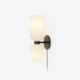 Modern Minimalist Glass Globe Plug In Wall Sconce Set of 2 Brass Bracket Wall Lamp
