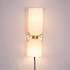 Modern Minimalist Glass Globe Plug In Wall Sconce Set of 2 Brass Bracket Wall Lamp