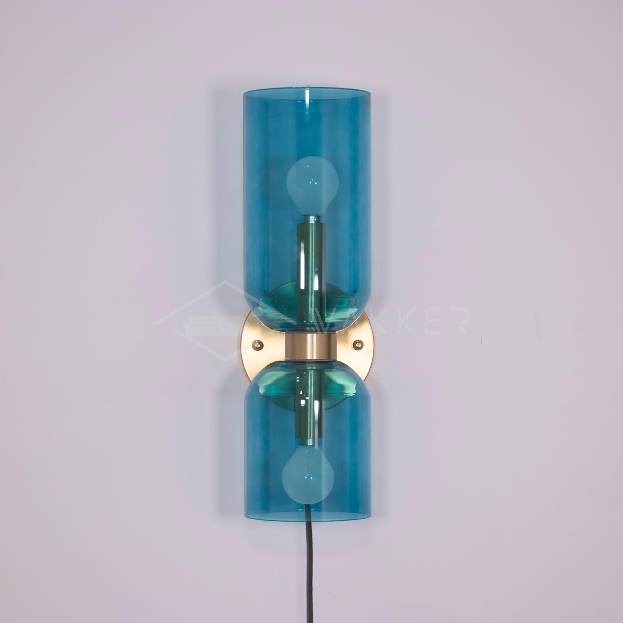 Modern Minimalist Glass Globe Plug In Wall Sconce Set of 2 Brass Bracket Wall Lamp