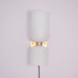 Modern Minimalist Glass Globe Plug In Wall Sconce Set of 2 Brass Bracket Wall Lamp