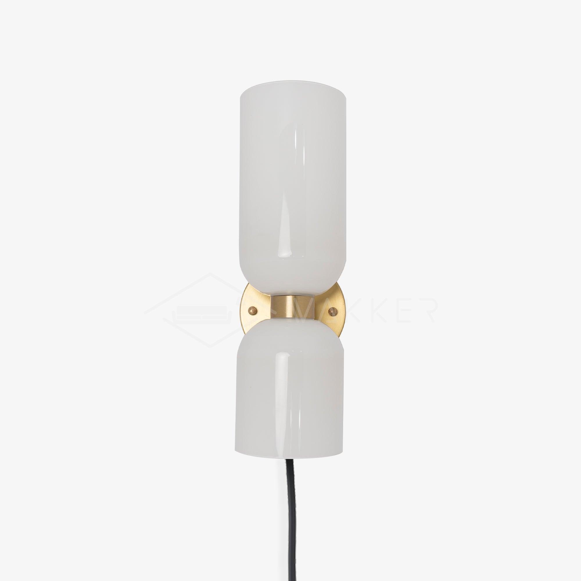 Modern Minimalist Glass Globe Plug In Wall Sconce Set of 2 Brass Bracket Wall Lamp