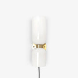Modern Minimalist Glass Globe Plug In Wall Sconce Set of 2 Brass Bracket Wall Lamp