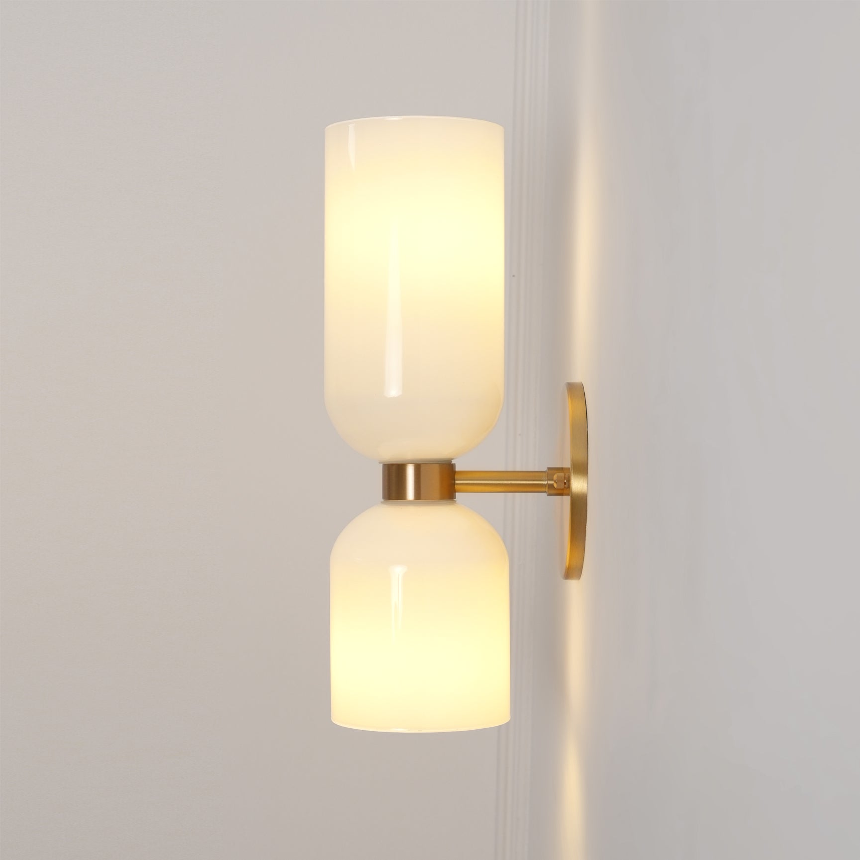 Modern Minimalist Glass Globe Plug In Wall Sconce Set of 2 Brass Bracket Wall Lamp