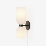 Modern Minimalist Glass Globe Plug In Wall Sconce Set of 2 Brass Bracket Wall Lamp