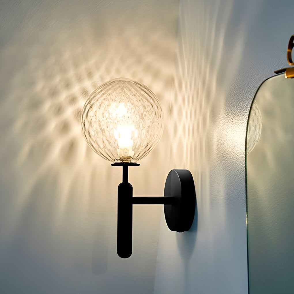 Modern Minimalist Glass Globe Wall Sconce Elegant 5W LED Sphere Indoor Wall Light