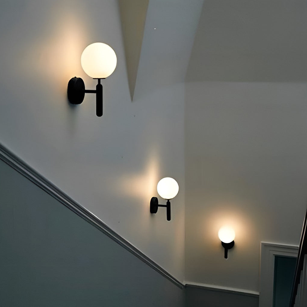 Modern Minimalist Glass Globe Wall Sconce Elegant 5W LED Sphere Indoor Wall Light