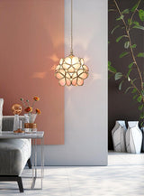 Modern Minimalist Glass Petal Pendant Lamp Brass Hanging Fixture for Kitchen Island