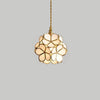 Modern Minimalist Glass Petal Pendant Lamp Brass Hanging Fixture for Kitchen Island
