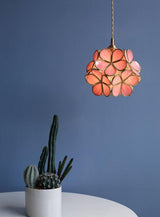Modern Minimalist Glass Petal Pendant Lamp Brass Hanging Fixture for Kitchen Island