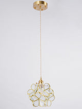 Modern Minimalist Glass Petal Pendant Lamp Brass Hanging Fixture for Kitchen Island