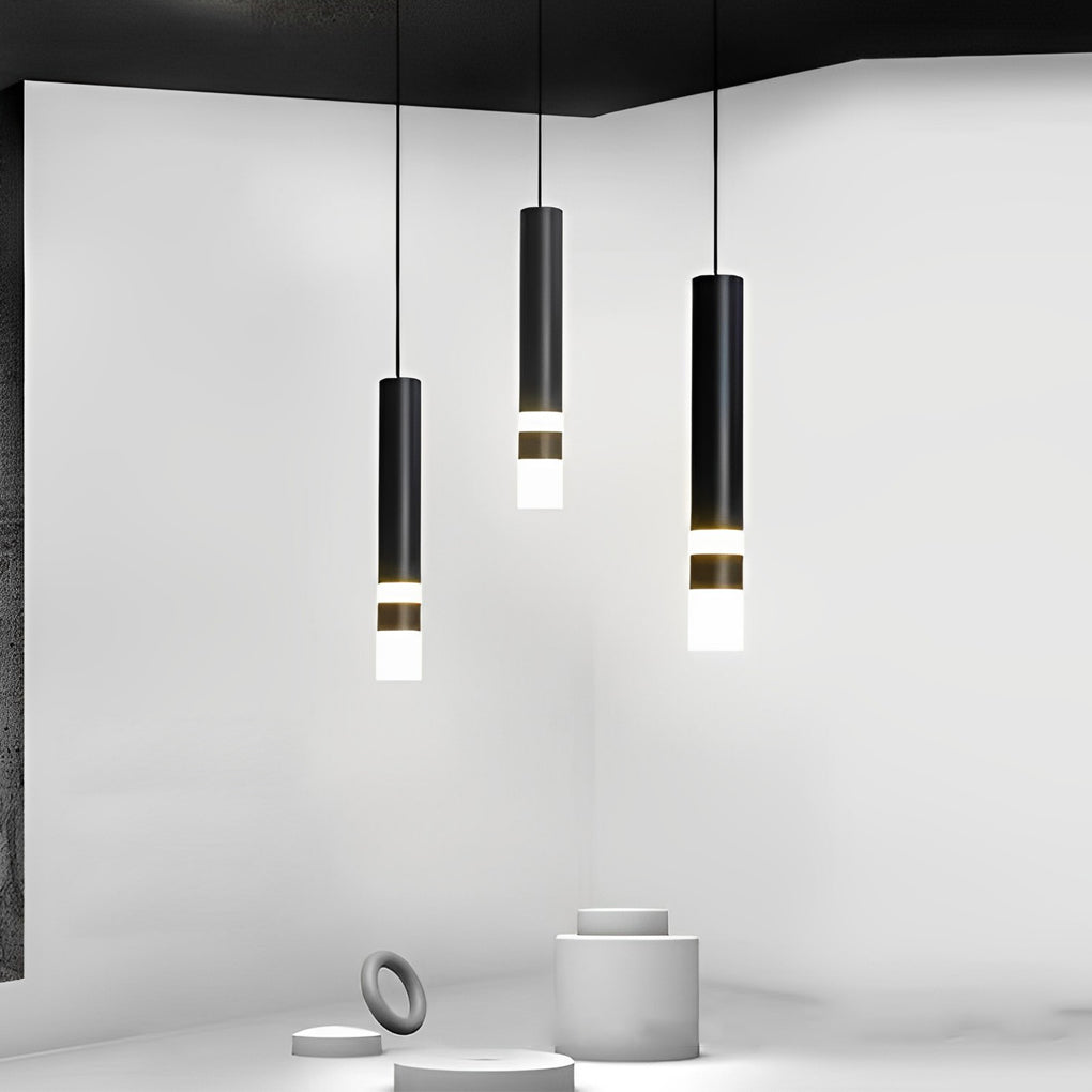 Modern Minimalist LED Kitchen Island Pendant Light Black Nordic Hanging Ceiling Lamp