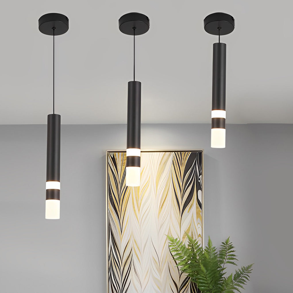 Modern Minimalist LED Kitchen Island Pendant Light Black Nordic Hanging Ceiling Lamp