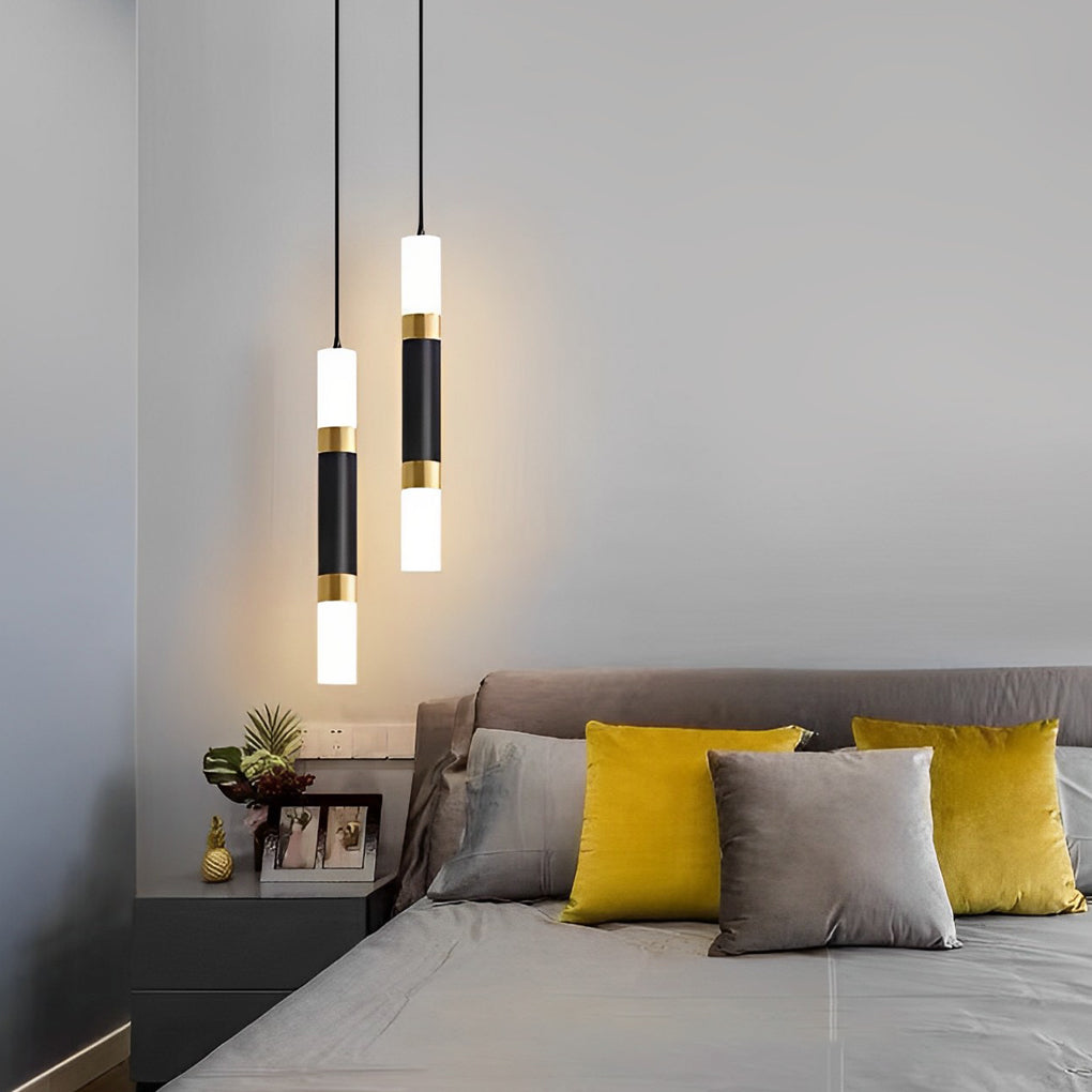 Modern Minimalist LED Kitchen Island Pendant Light Black Nordic Hanging Ceiling Lamp