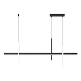 Modern Minimalist LED Linear Pendant Light Dimmable Long Strip Chandelier for Dining Room