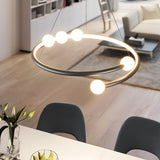 Modern Minimalist LED Ring Chandelier 3 Step Dimming Nordic Hanging Light for Bedroom Living Room