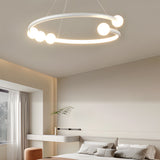 Modern Minimalist LED Ring Chandelier 3 Step Dimming Nordic Hanging Light for Bedroom Living Room