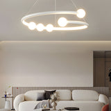 Modern Minimalist LED Ring Chandelier 3 Step Dimming Nordic Hanging Light for Bedroom Living Room